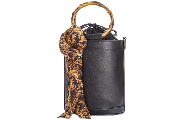  Bamboo Bucket Crossbody (Black)