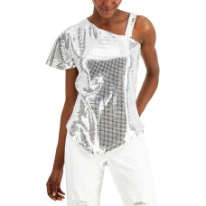 Inc International Concepts INC Asymmetrical Silver Top (Gray)