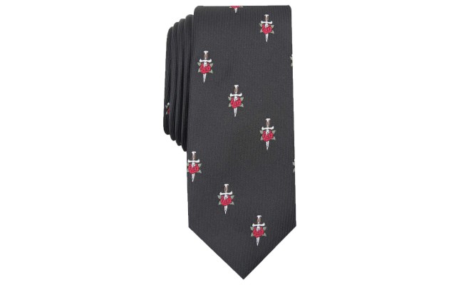  Men’s Bleeding Hearts Skinny Tie (Black)
