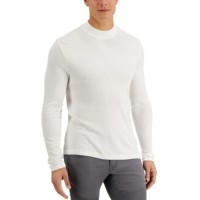 INC International Concepts Men’s Liam Mock-Neck Turtleneck Shirt,  White, Medium