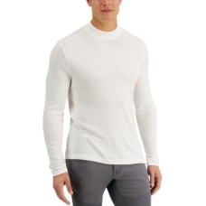 INC International Concepts Men’s Liam Mock-Neck Turtleneck Shirt,  White, Medium