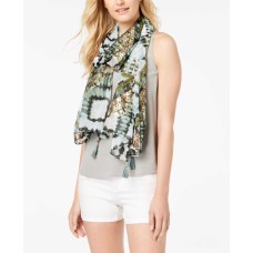 Inc International Concepts Metallic Shibori-Print Scarf & Cover-Up (Neutral, One Size)