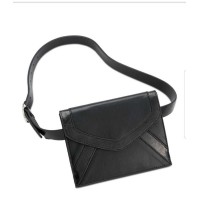 INC International Concepts Metallic-Detail Envelope Belt Bag (Black, M)