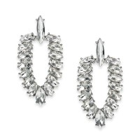 INC International Concepts Silver-Tone Crystal Doorknocker Drop Earrings