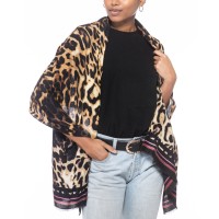 Inc International Concepts Striped Leopard-Print Wrap Various Colors: OS/Leopard
