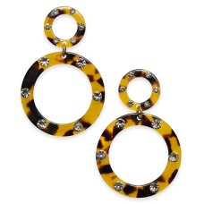 INC International Concepts Tortoise-Look Resin & Crystal Circle Drop Earrings