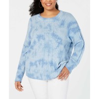 INC International Concepts Woman’s Chunky Cable-Knit Sweater (Navy, 1X)
