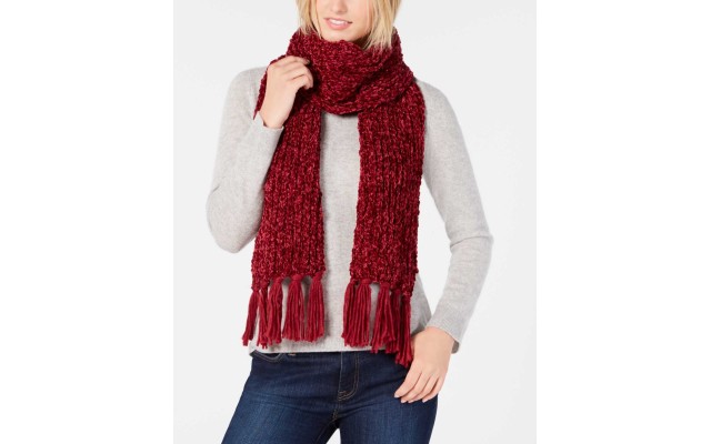 Women’s Chenille Shine Scarf, wine