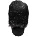  Women’s Fluffy Faux-fur Scuff Slippers, Black, Small