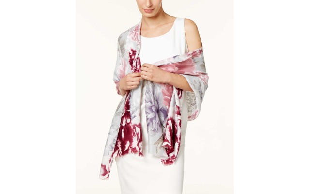  Women’s Painted Dusk Floral Wrap & Scarves, Gray