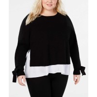 INC International Concepts Women’s Plus Size Layered-Look Sweaters, Black, 0X Plus