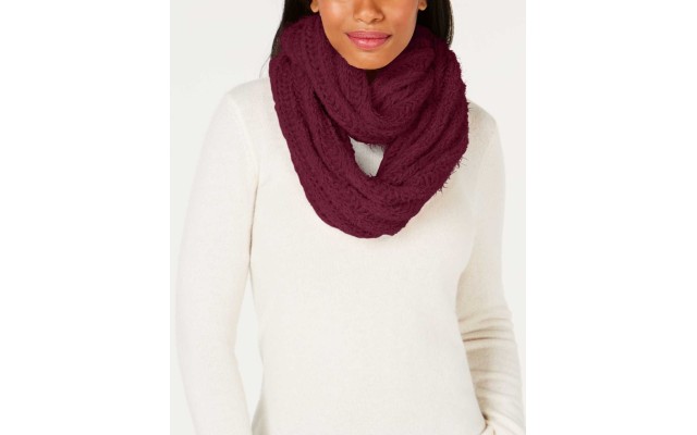  Women’s Textured Infinity Scarves, Purple