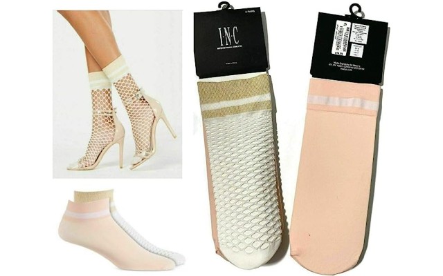  Women’s 2-Pack Varsity Fashion Socks (Beige/Pink)