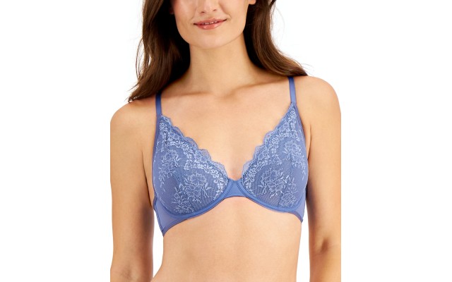  Womens Apex Lace Bra, Blue, X-Large