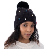 INC International Concepts Women’s Embellished Beanie, Black
