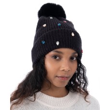 INC International Concepts Women’s Embellished Beanie, Black