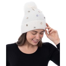 INC International Concepts Women’s Embellished Beanie, Ivory