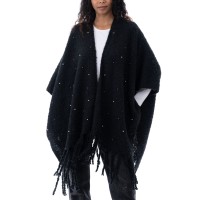 INC International Concepts Women’s Embellished Wrap Sweater, Black