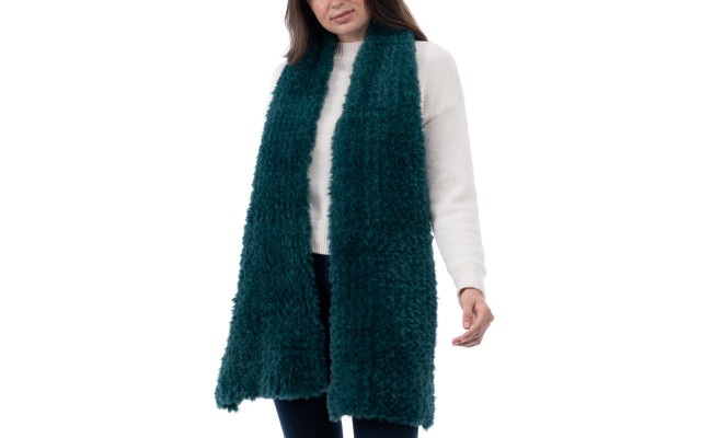  Women’s Faux-Fur Scarf, Teal