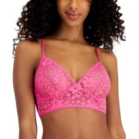 Inc International Concepts Women’s Lace Bralette Lingerie, Pink, Large