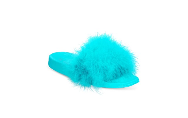  Women’s Marabou Pool Slides, Sea Isle, Large
