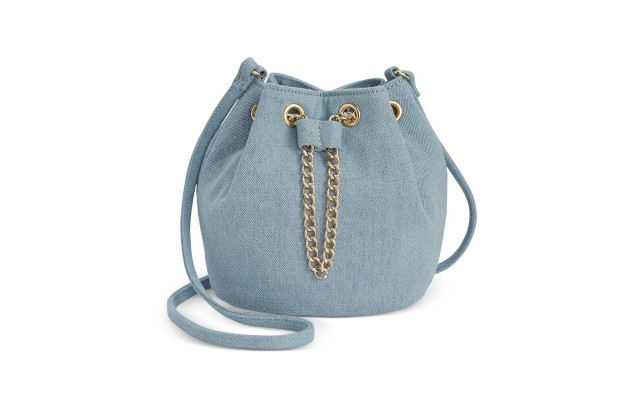   Womens Pia Crossbody Mini Bucket Handbag,Blue, Small