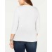  Women’s Plus Size Twist-Front Blouse Pullover Shirt Tops, White, 1X Plus