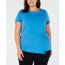 INC International Concepts Women’s Plus Size Twisted Asymmetrical Pullover Blouse Tops