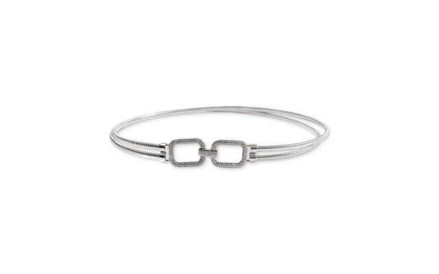  Women’s Stretch Rhinestone Belt, Silver, Small/Medium