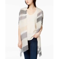 INC International Concepts Women’s Stripe Pleated Wraps, White/Gray