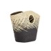 Straw Open HandleHandBag  Tote (Black)