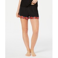 INC Intimates Black Embroidered Everyday Sleepwear Shorts Size: L
