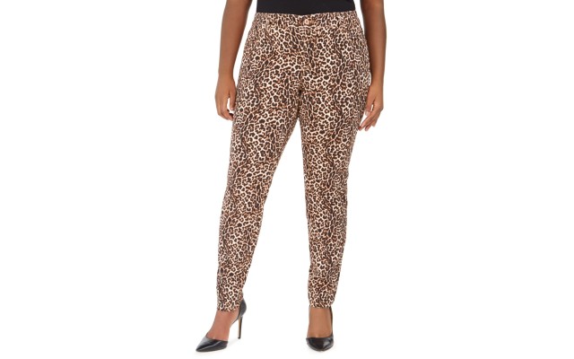 INC Womens Plus Animal Print Tummy Control Pants, 20W