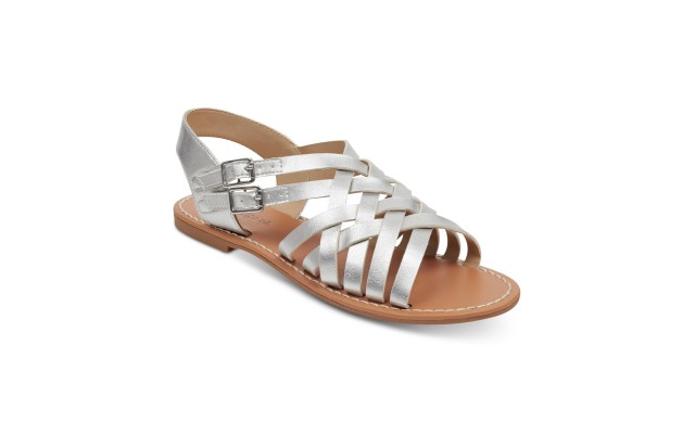  Women’s Brieg Ankle-High Leather Sandal Silver Size 7.5 M