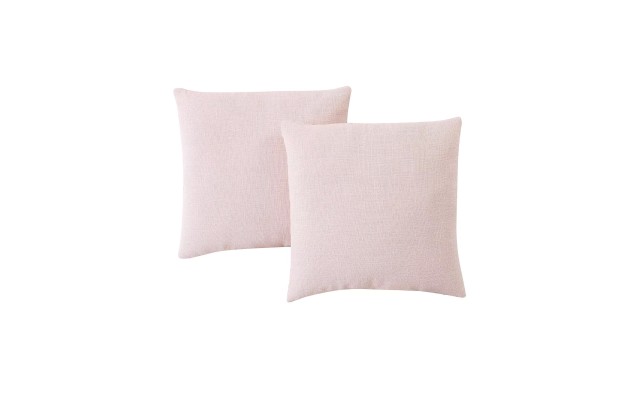  2pk 18″ Square Faux Linen Decorative Pillows, Pink