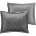  Felicia Velvet 4-Piece Full/Queen Duvet Cover Set – Grey
