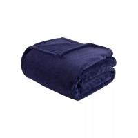Intelligent Design Microlight Plush Oversized Blanket Bedding, Navy, Twin/Twin XL
