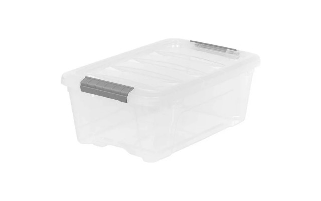  Buckle Up Storage Box, 12.9 Quart, Clear, 4 Count
