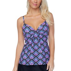 Island Escape Scorpio Underwire Tankini Top,Purple,8