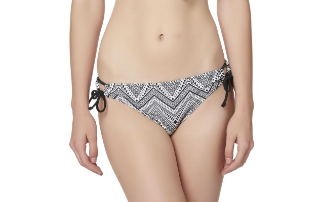  Adjustable Juniors Hipster Swim Bottom (Black/White, M)