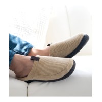 Isotoner Men’s Corduroy Hoodback Slipper, Pebble, XX-Large