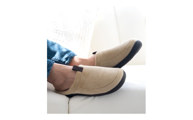  Men’s Corduroy Hoodback Slipper, Pebble, XX-Large