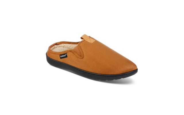  Men’s Microsuede Hoodback Slipper – Cognac, Medium