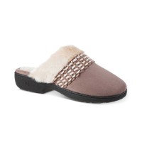 Isotoner Signature Women’s Erica Microsuede Clog Slippers (Khaki, XL)