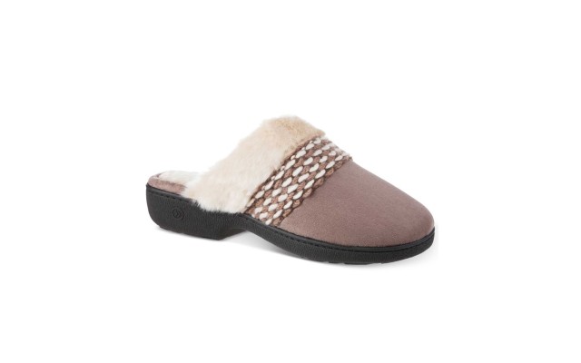  Signature Women’s Erica Microsuede Clog Slippers (Khaki, XL)