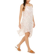 J Valdi Sleeveless Printed Cover-Up Dress, Small, Multicolor