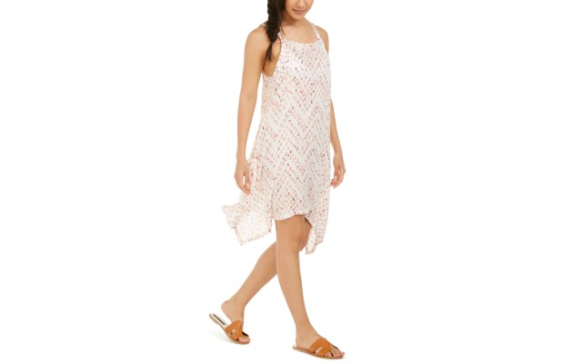  Sleeveless Printed Cover-Up Dress, Small, Multicolor