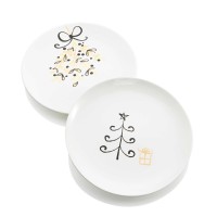 Jay Imports Merry and Bright 8” Salad Plate, Set of Two