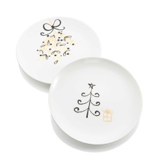 Jay Imports Merry and Bright 8” Salad Plate, Set of Two