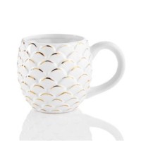Jay Imports Merry And Bright Pine Cone Mug White Gold Pinecone